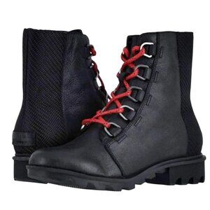 Sorel Waterproof Combat Nubuck Leather Ankle Boots Womens 8 Black